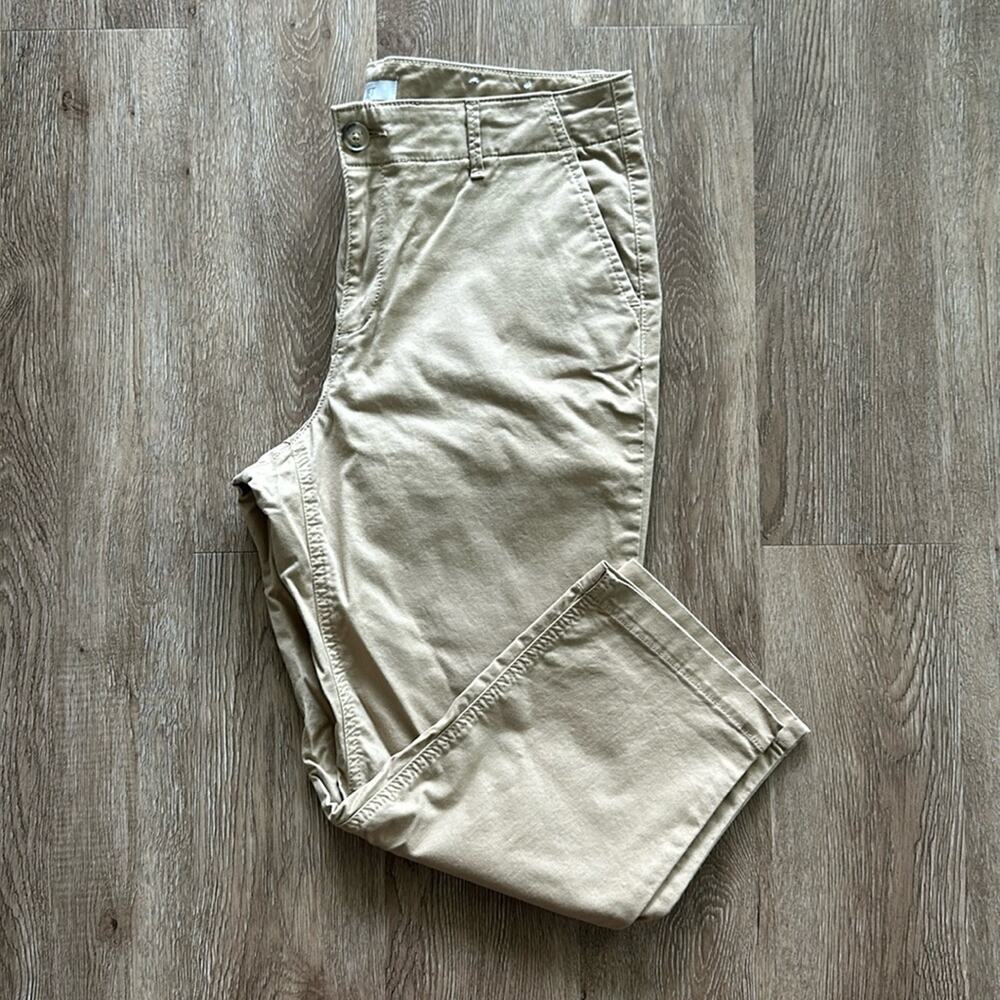 LOFT The Slim Chinos Mid Rise Pants Khaki Size 12‎ Petite Business Casual